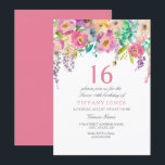 Boho Pastel Watercolor Flowers 16th Birthday Party Invitation<br><div class="desc">Boho Pastel Watercolor Flowers 16th Birthday Party
beautiful elegant floral watercolor design

Fully Customisable / personalised</div>
