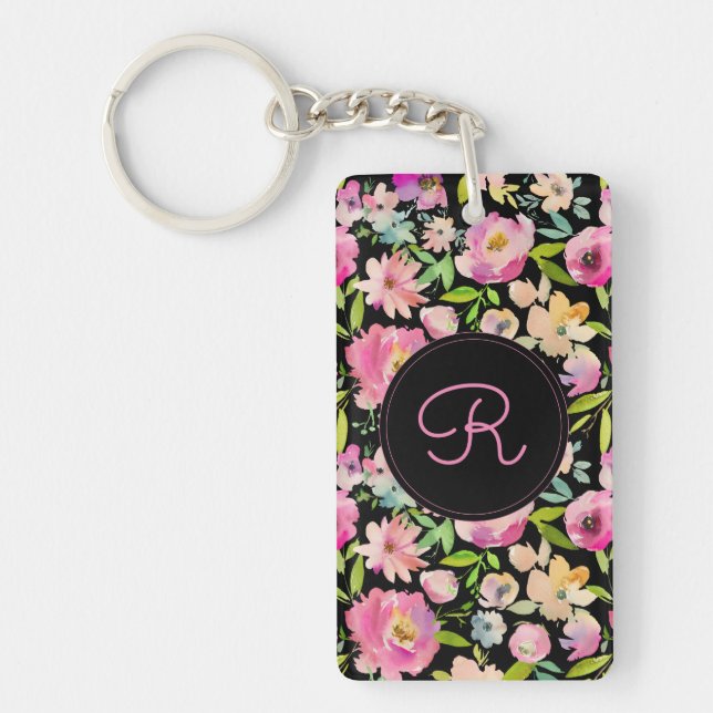 Boho Pastel Watercolor Key Ring (Front)