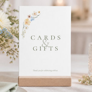 Boho Pastel Wildflowers Wedding Tabletop Signs
