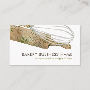 Boho Pastry Chef Catering Cake Maker Rolling Pin Business Card