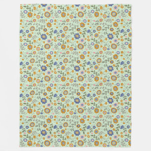 Boho pattern 01.w Lgreen BG  Fleece Blanket