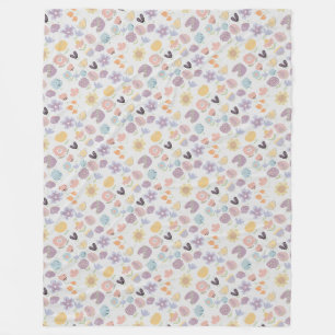 Boho pattern 02.w Offwhite BG Fleece Blanket