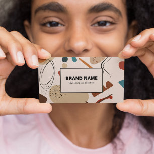 Boho Pattern Abstract Geometric Hand Drawn Art Business Card