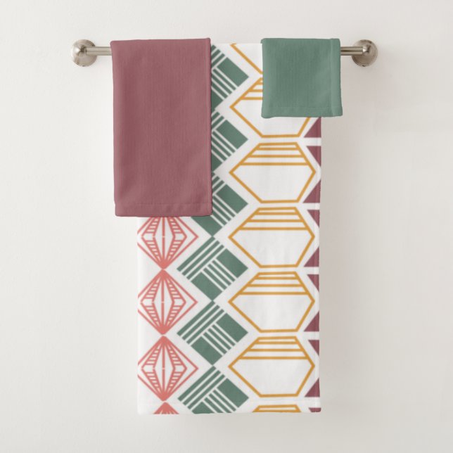 Boho Pattern Bath Towel Set (Insitu)