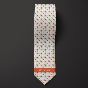 Boho Pattern of Flowers Tie