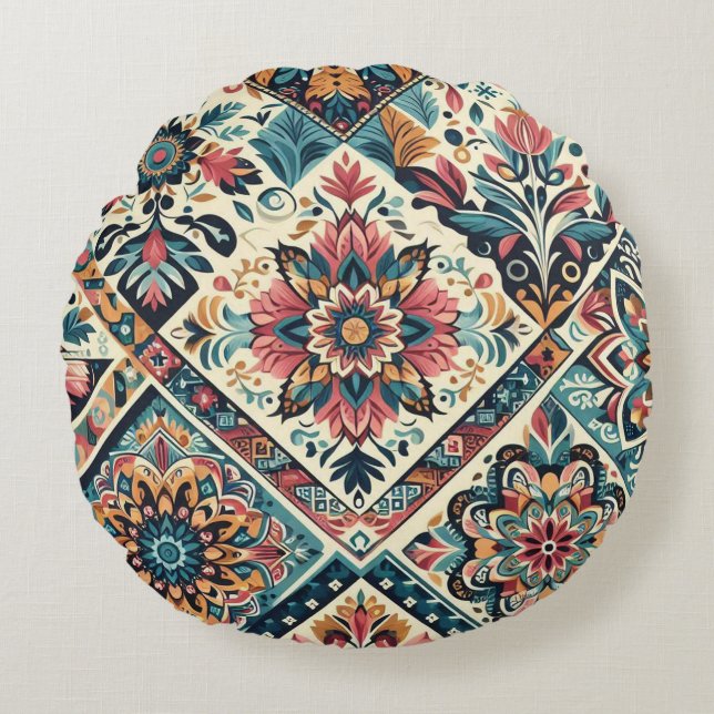 BOHO pattern Round Cushion (Front)