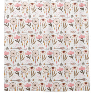 Boho pattern shower curtain