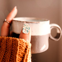 Boho pattern with holly berry & terracotta leaves