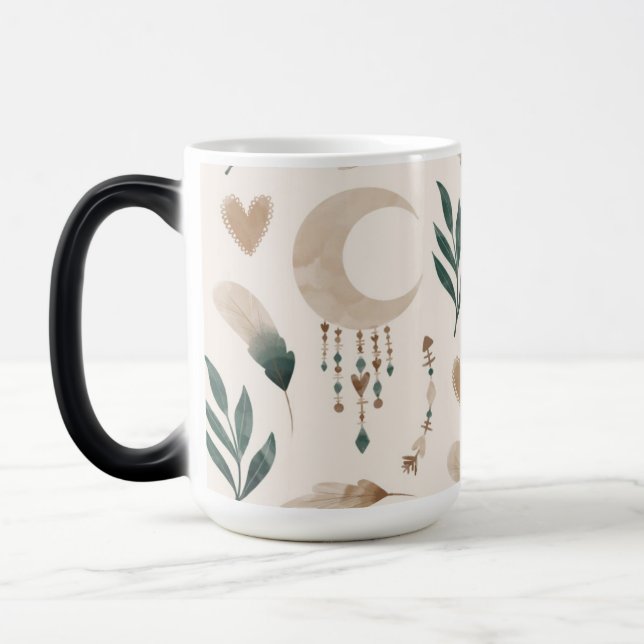 Boho Patterned Morphing 15 oz Magic Mug (Left)