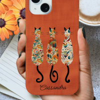 Boho Patterned Three Cats