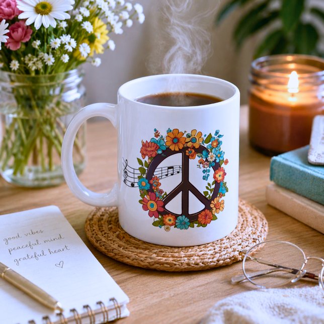 Boho Peace and Music Coffee Mug (Creator Uploaded)