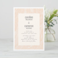Boho Peach Blush Marble Modern Wedding