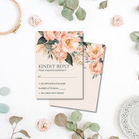 Boho peach earthy floral summer spring wedding