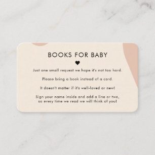 Boho & Peach Heart Books for Baby Shower Cream     Enclosure Card