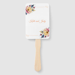 Boho Peachy Floral Hand Fan