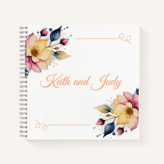 Boho Peachy Floral Notebook
