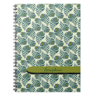 Boho Peacock Feather Notebook