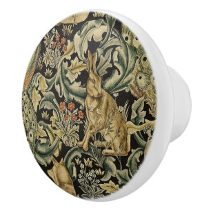 Boho Peacock Rabbit Hare Forest Animals Ceramic Knob