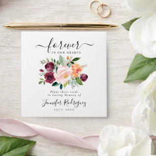 Boho Peony Floral Seed Packet Memorial Funeral En Envelope