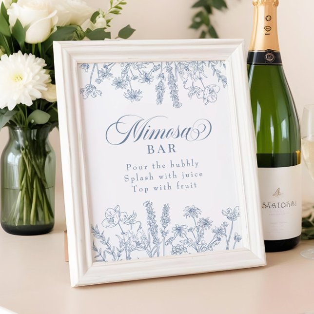 Boho Periwinkle Wildflower Mimosa Bar Sign (Creator Uploaded)