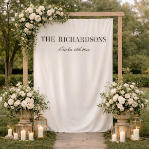 Boho Personalised Fabric Wedding Welcome Sign Tapestry
