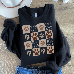 Boho Pet Paw Chequered Pattern Sweatshirt
