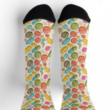 Boho Pharmacy Socks with Flowers & Pills in Earthy