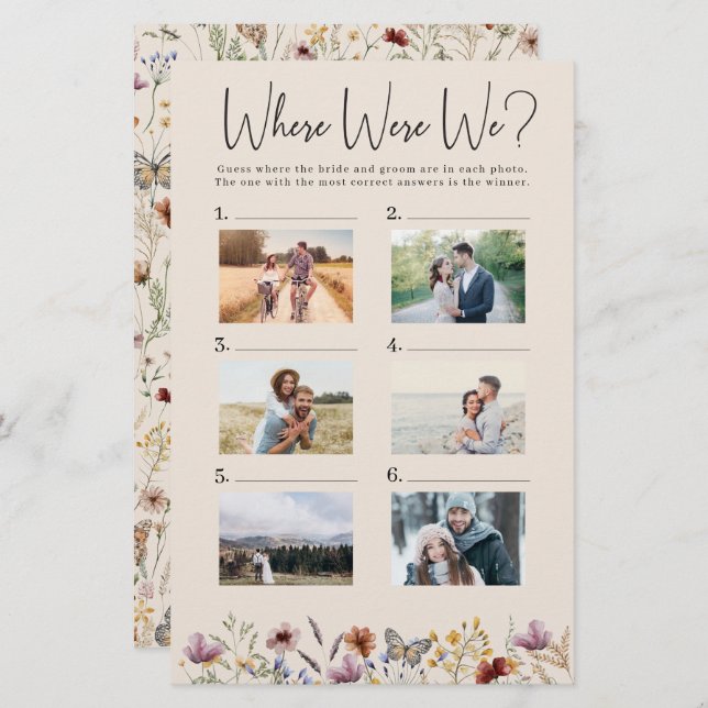 Boho Photo Bridal Shower Game (Front/Back)