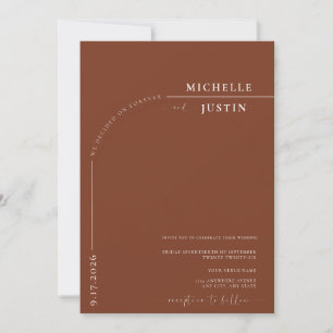 Boho Photo Minimalist Calligraphy Script Wedding Invitation