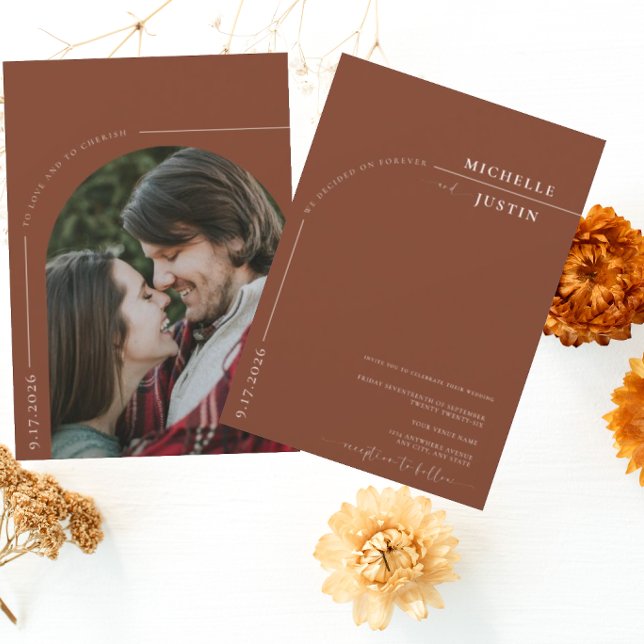 Boho Photo | Minimalist Calligraphy Script Wedding Invitation (Creator Uploaded)
