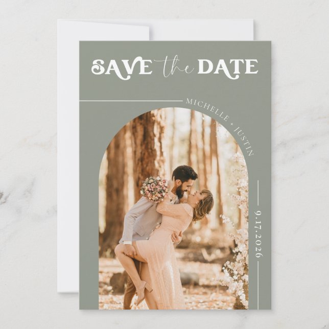 Boho Photo | Modern Save the Date  Invitation (Front)
