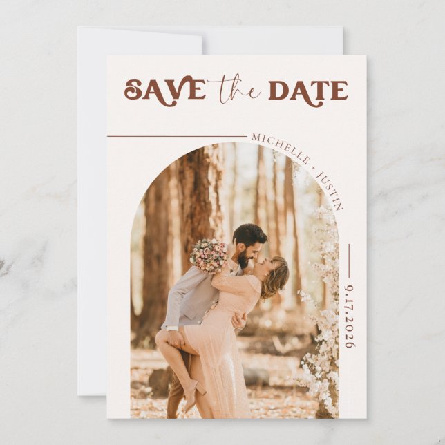 Boho Photo | Modern Save the Date  Invitation (Front)