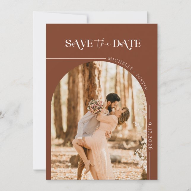 Boho Photo | Modern Save the Date  Invitation (Front)