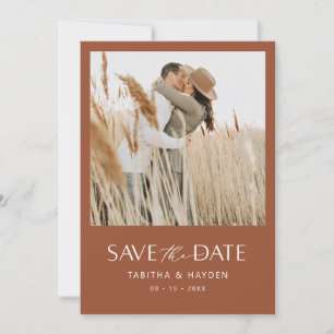 Boho Photo Save The Date Card Minimalist Wedding