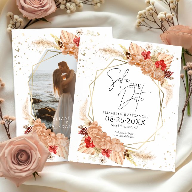 Boho Photo | Terracotta Wedding Save The Date (Creator Uploaded)