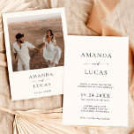 Boho Photo Wedding Invite | Modern Minimalist<br><div class="desc">This boho Wedding Invitation features a clean minimalist design with accents of modern calligraphy and is perfect to upload a photo of you and your future spouse! Easily edit most wording to match your event. Text and background colours are fully editable —> click the "Edit Using Design Tool" button to...</div>