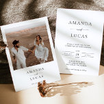 Boho Photo Wedding Invite | Modern Minimalist<br><div class="desc">This photo Wedding Invitation features a clean minimalist design with accents of modern calligraphy and is perfect to upload a photo of you and your future spouse! Easily edit most wording to match your event. Text and background colours are fully editable —> click the "Edit Using Design Tool" button to...</div>