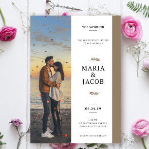 Boho Photo Wedding Invite   Modern Minimalist