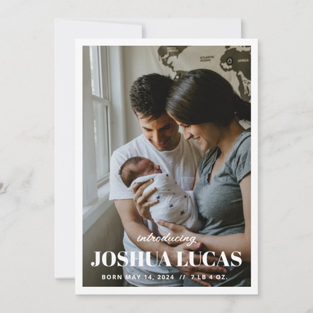 Boho Photo Wedding Save the Date Card (Front)