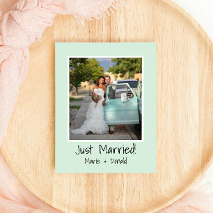 Boho Pink and Gold Feathers Just Married