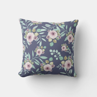 Boho Pink and Green With Purple Back  Cushion