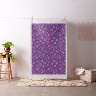 Boho Pink and Purple Flowers Beautiful Fabric