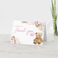 Boho Pink Bear Baby Shower