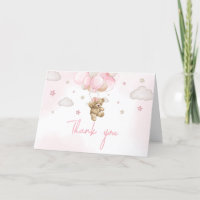 Boho Pink Bear Balloon Baby Shower