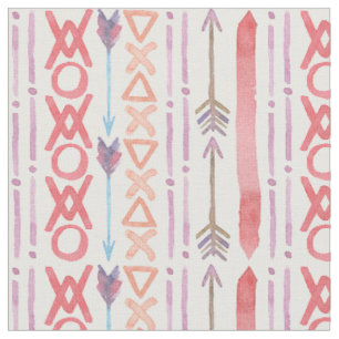 Boho Pink Bold Watercolor Fabric