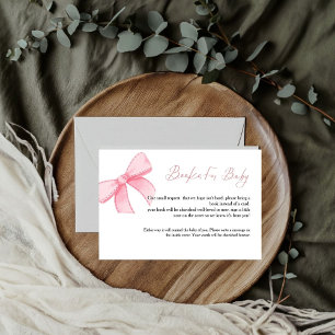 Boho Pink Bow book for baby request Card