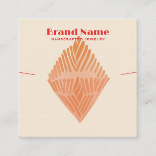 Boho Pink Charm Minimalist Art Necklace Display Square Business Card