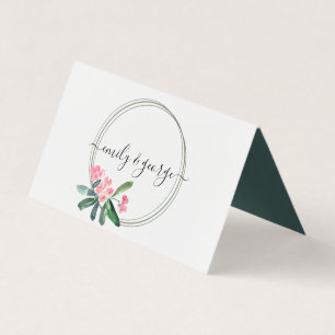 BOHO PINK CHRIST THORN BLOOM WEDDING PLACE CARD