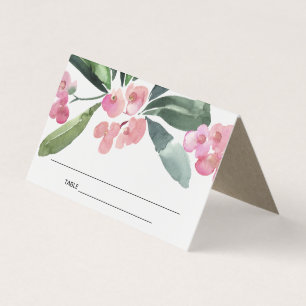 BOHO PINK CHRIST THORN BLOOM WEDDING PLACE CARD