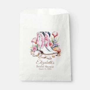Boho Pink Coastal Cowgirl Boots Bridal Shower Favour Bags